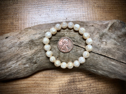 Czech Glass - White Speckled Melons - 8mm