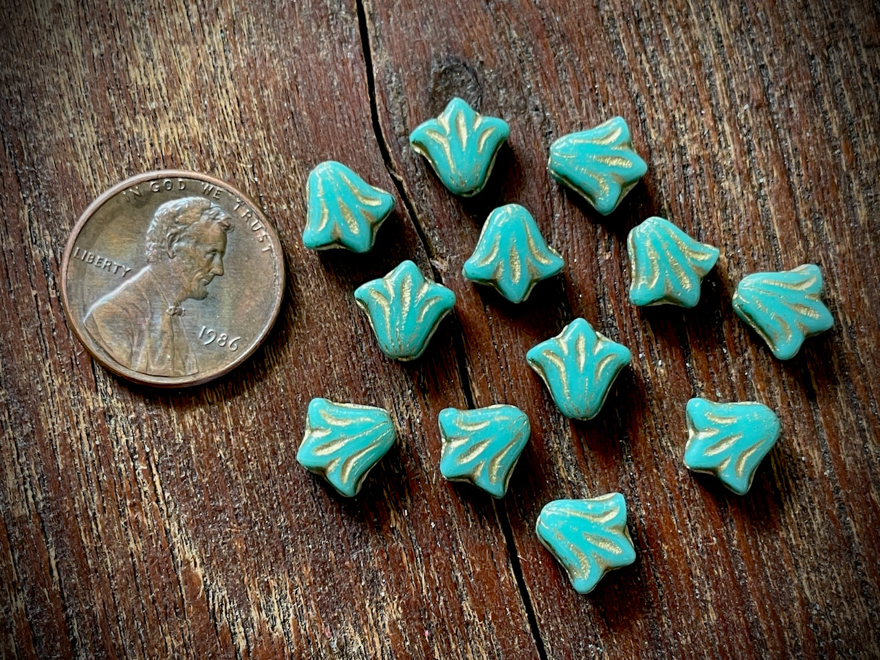 Lily Flower Czech Glass Beads