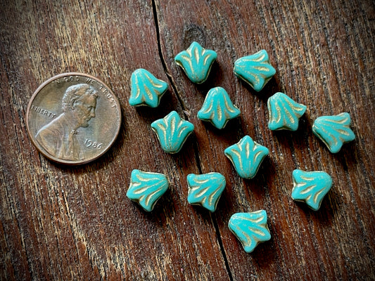 Lily Flower Czech Glass Beads