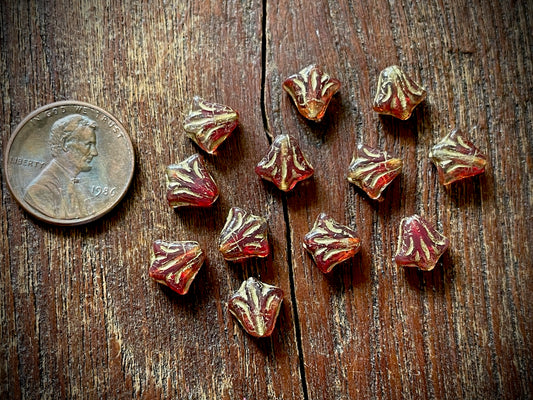 Lily Flower Czech Glass Beads