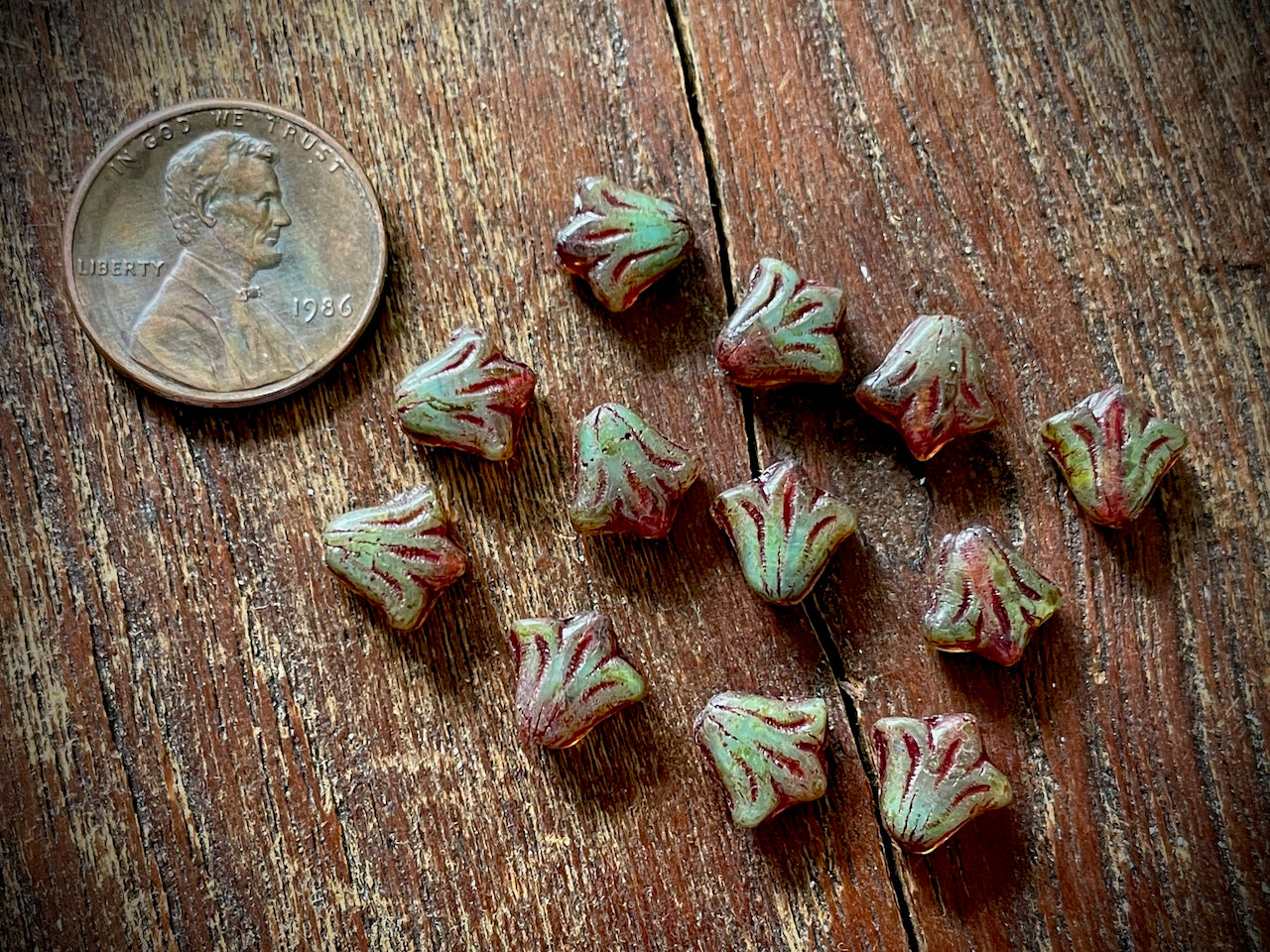 Lily Flower Czech Glass Beads