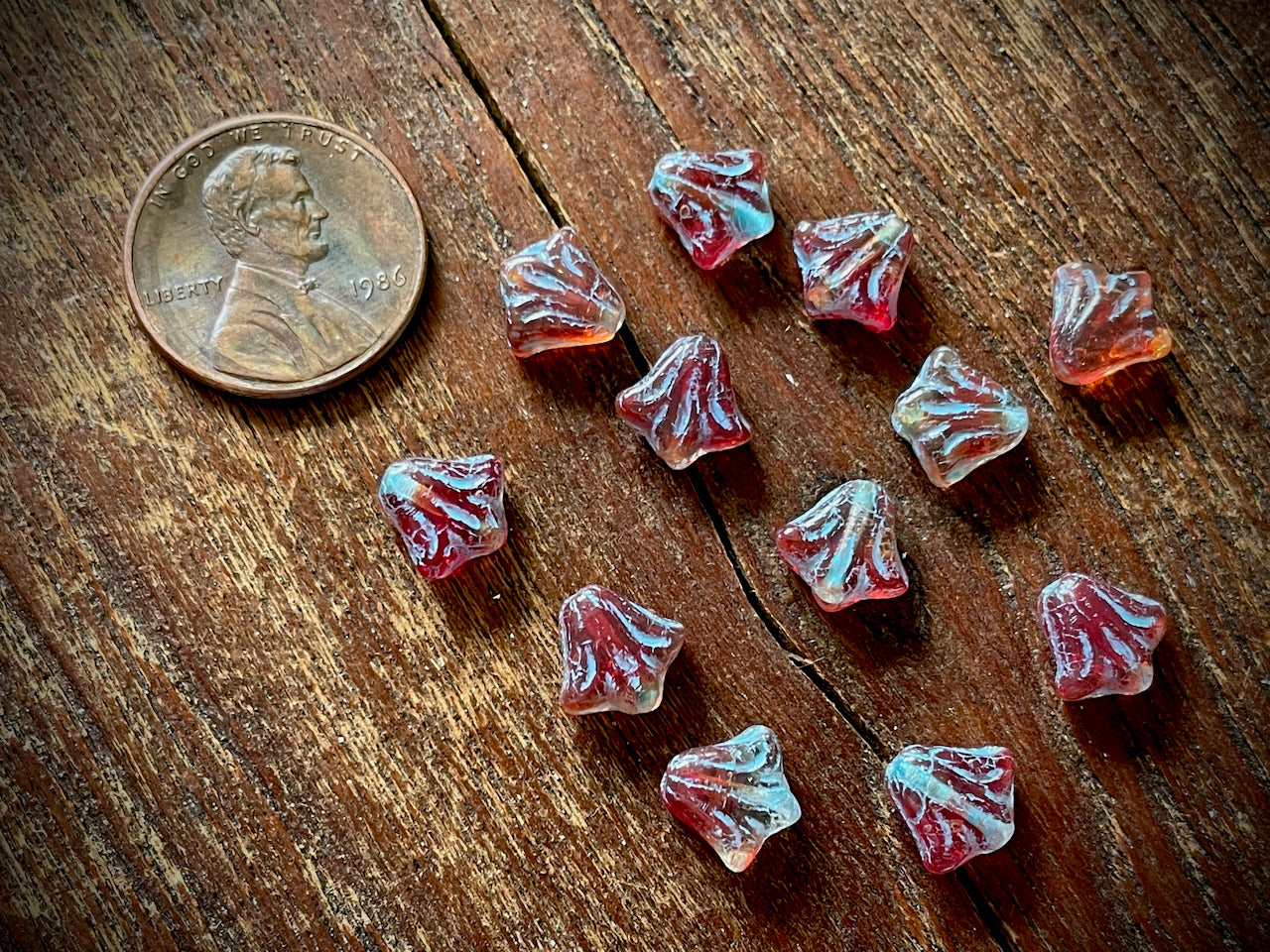 Lily Flower Czech Glass Beads