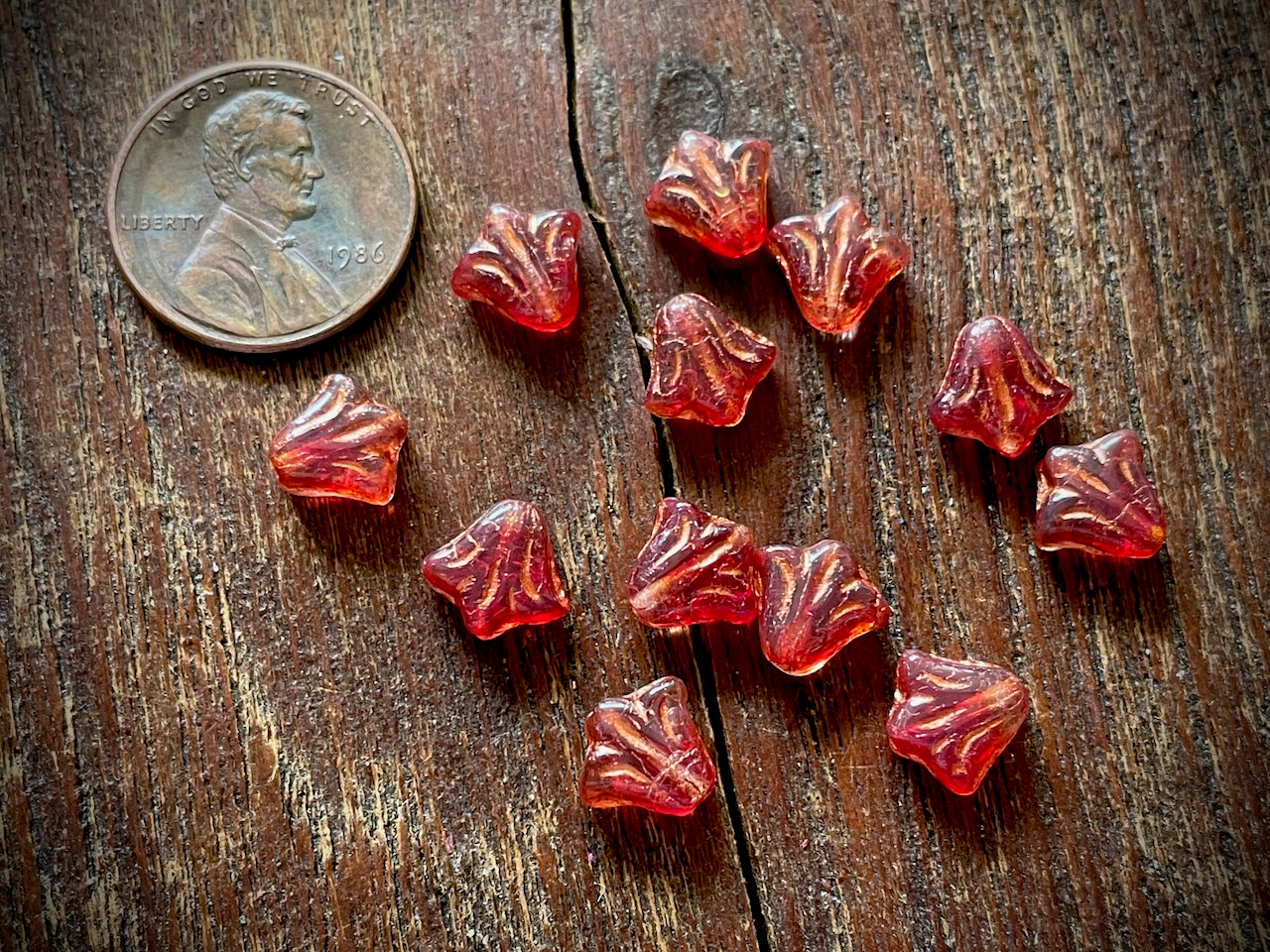 Lily Flower Czech Glass Beads