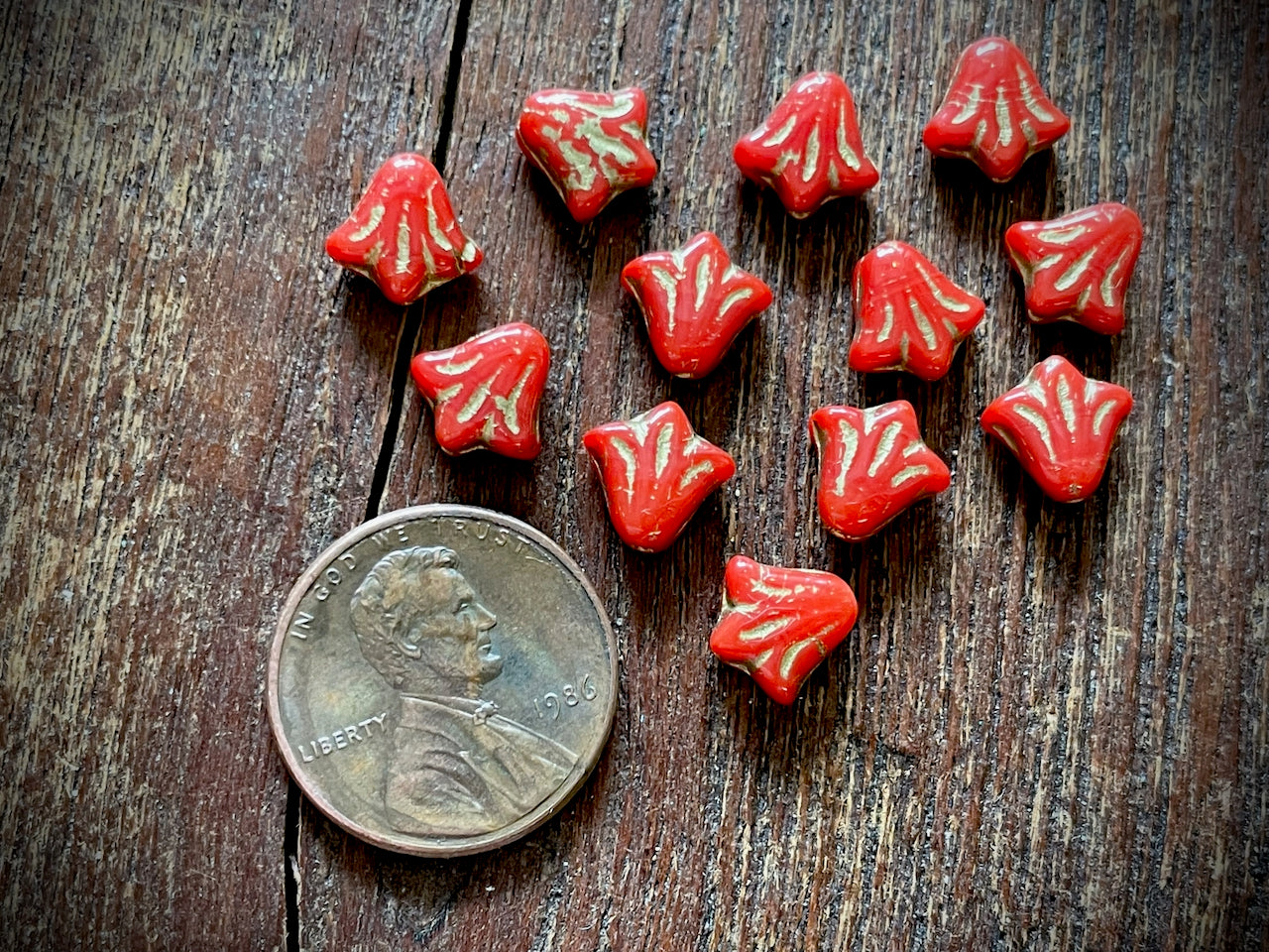 Lily Flower Czech Glass Beads