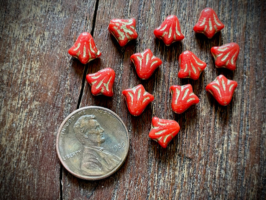 Lily Flower Czech Glass Beads