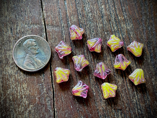 Lily Flower Czech Glass Beads