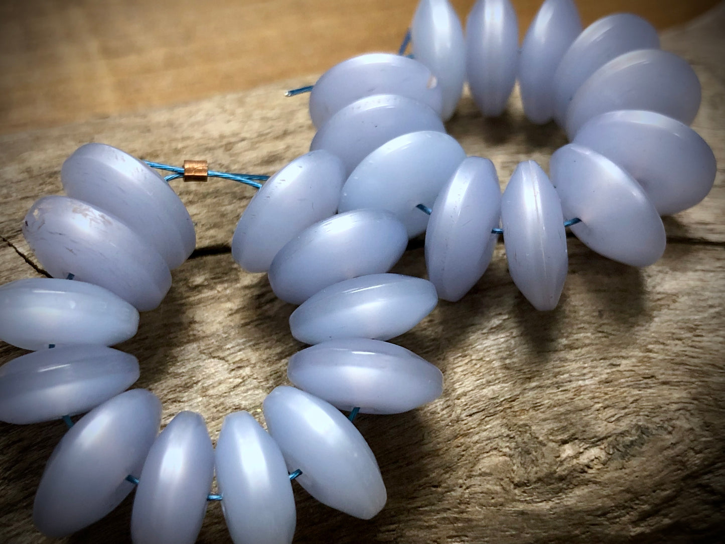 Vintage Moon-Glow Lucite Bead Strand