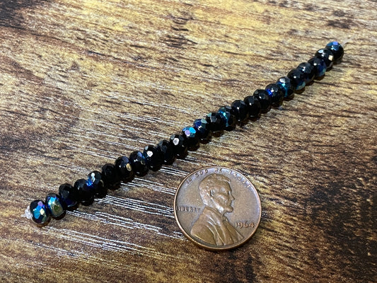 Gem Cut Rondelle Czech Glass Beads