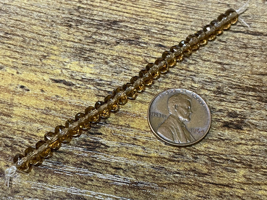 Gem Cut Rondelle Czech Glass Beads