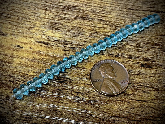 Gem Cut Rondelle Czech Glass Beads