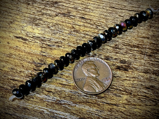 Gem Cut Rondelle Czech Glass Beads