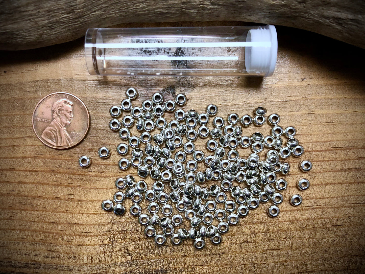 Pewter Spacers Set - 2mm x 4mm Donuts