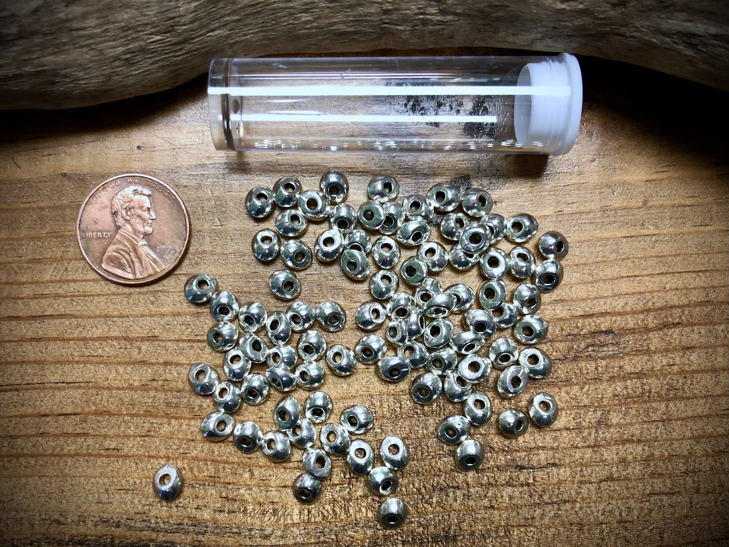 Pewter Spacers Set - 3mm x 6mm Oblique Donuts