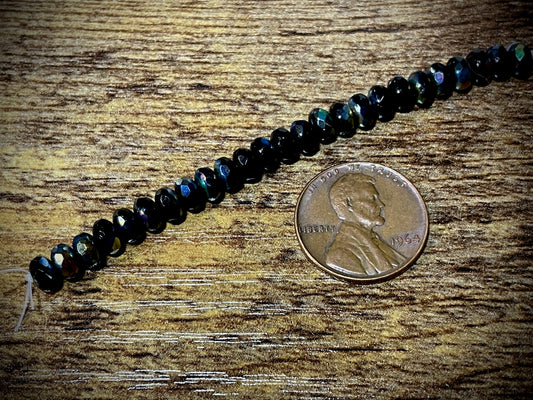 Gem Cut Rondelle Czech Glass Beads