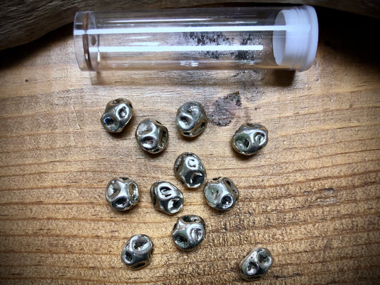 Pewter Spacers Set - 9mm x 10mm Dimpled Nuggets