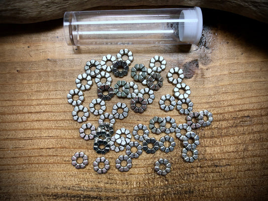 Pewter Spacers Set - 2mm x 8mm Flat Daisies