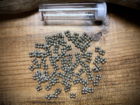 Pewter Spacers Set - 2mm x 5mm Ball Donuts