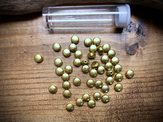 Gold Tone Pewter Spacers Set - 3mm x 5mm Flat Rounds