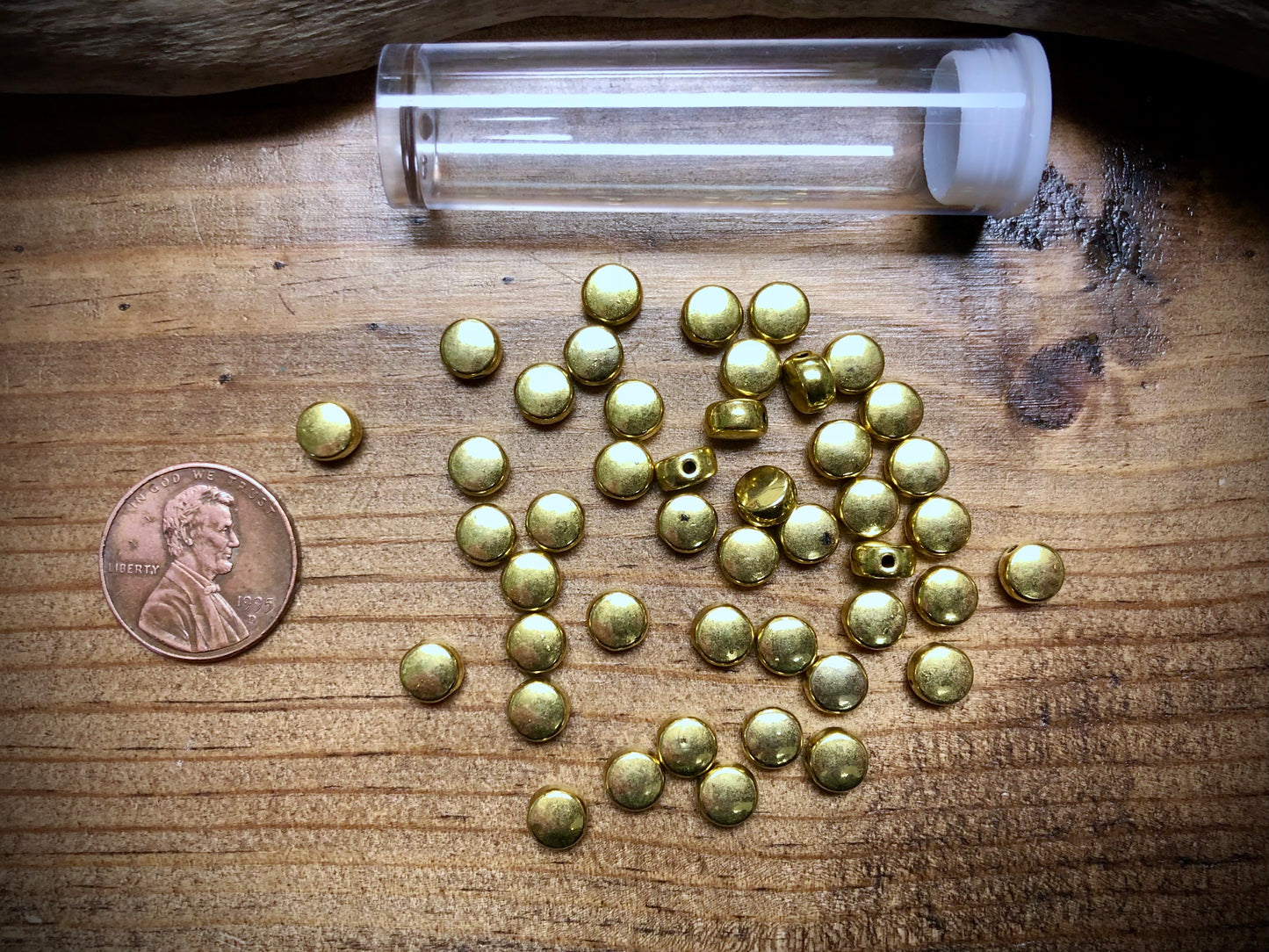 Gold Tone Pewter Spacers Set - 3mm x 5mm Flat Rounds