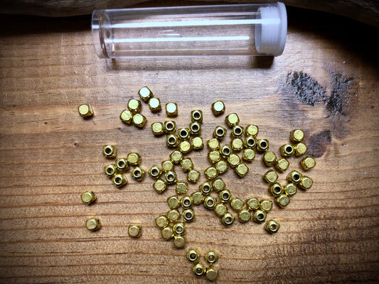 Gold Tone Pewter Spacers Set - 4mm Rounded Cubes