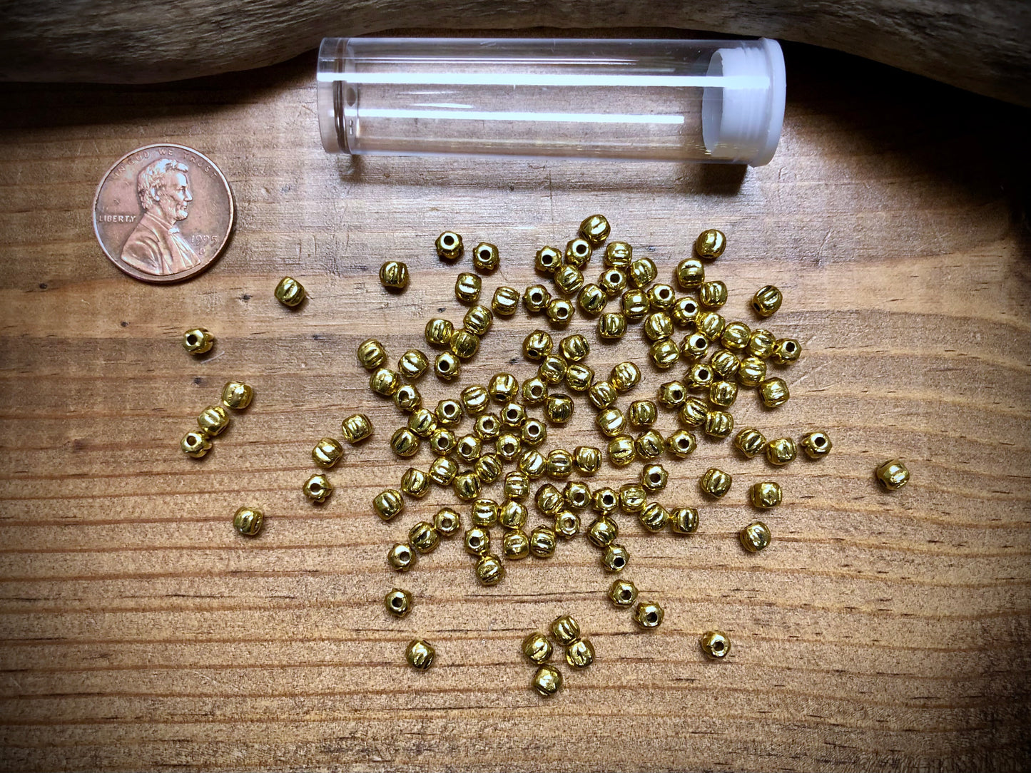 Gold Tone Pewter Spacers Set - 3mm Melons