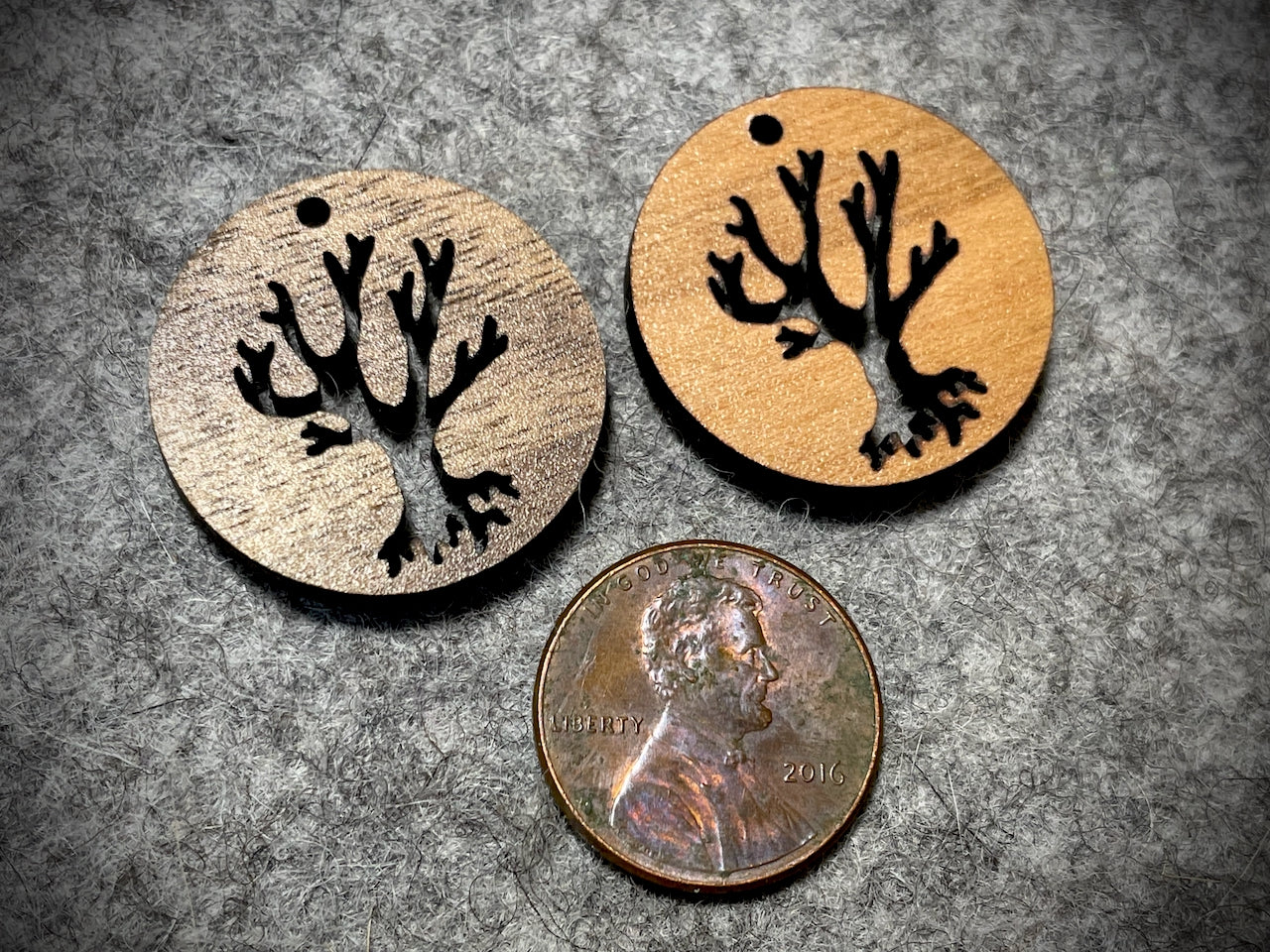 Mini Wooden Pendant/Charm—Tree Cut-Out