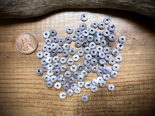 Vintage Czech Glass - Purple Cinter Rondelle Beads