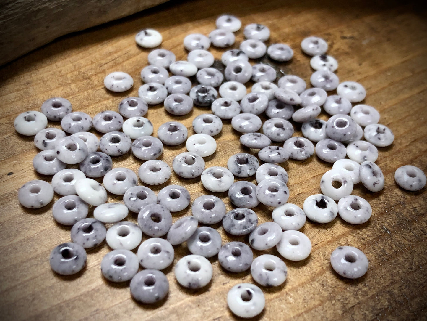 Vintage Czech Glass - Purple Cinter Rondelle Beads