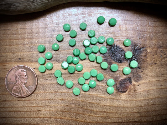 Vintage Czech Glass - Pea Green Nailhead Beads