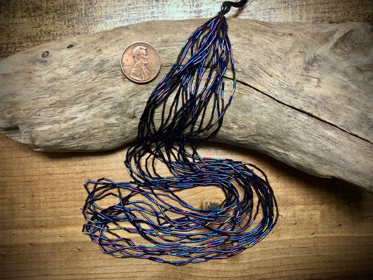 Vintage Czech Glass - Metallic Iris Bugle Beads