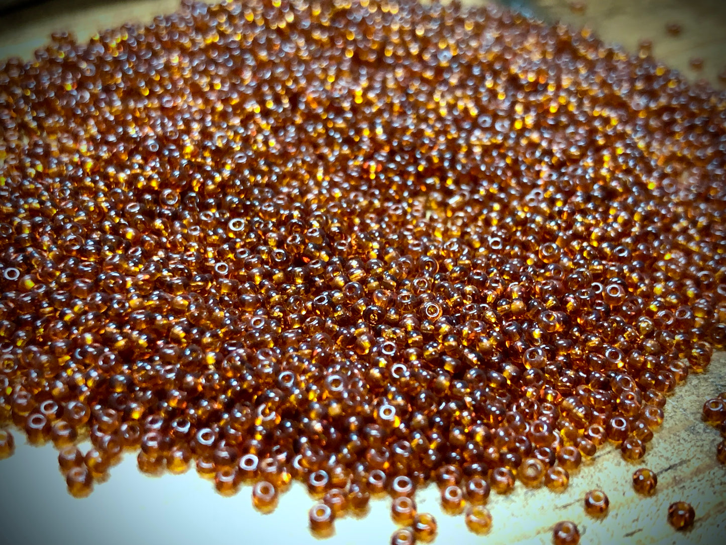 Vintage Czech Glass - 14/0 Seed Beads - Coffee