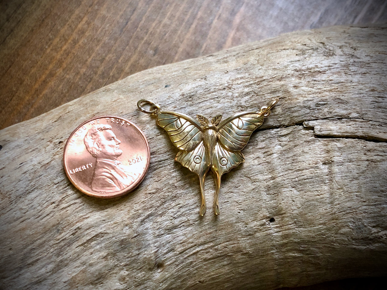 Bronze Luna Moth Pendant
