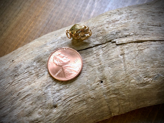 Bronze Cat Skull Charm