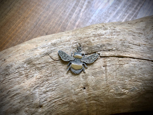 Mixed Metal Bumble Bee Pendant