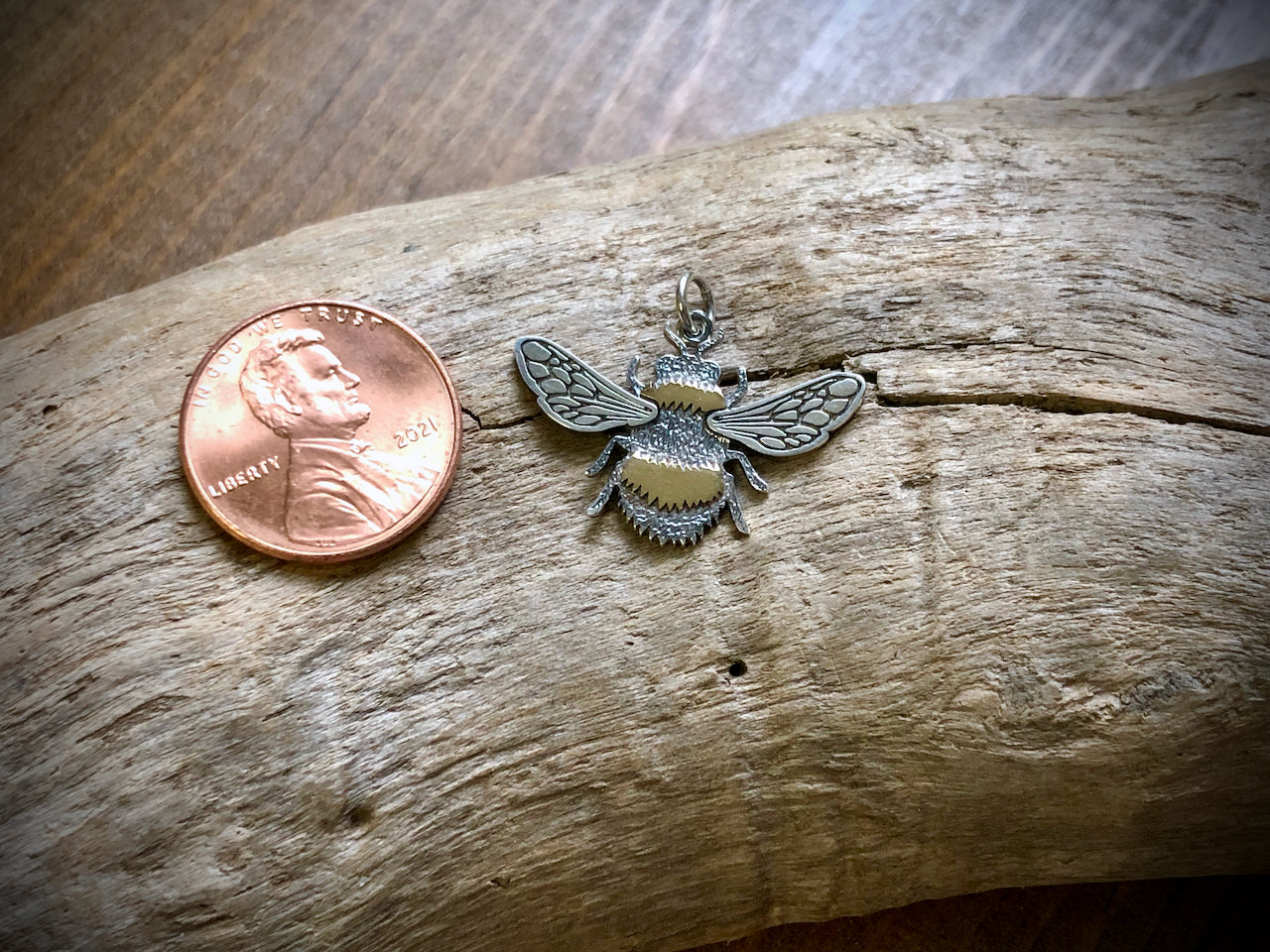 Mixed Metal Bumble Bee Pendant