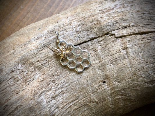 Sterling Honeycomb w/ Bronze Bee