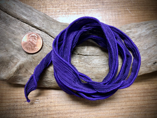 Side-Stitched Silk Ribbon - Royal Purple