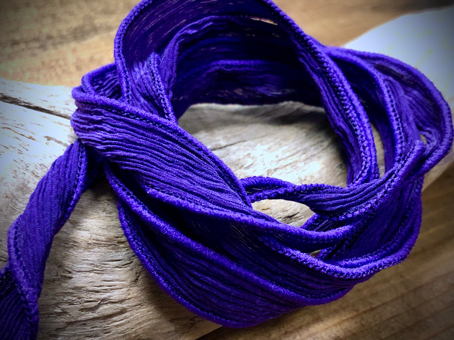 Side-Stitched Silk Ribbon - Royal Purple