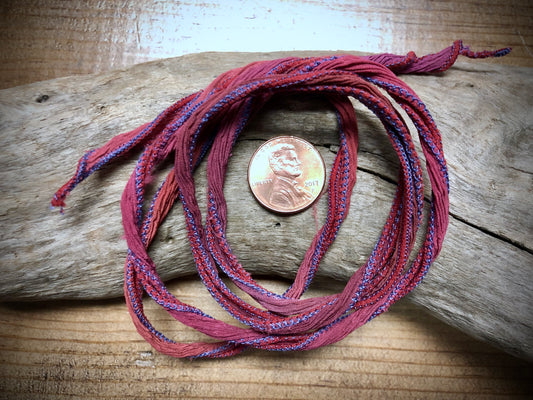 Side-Stitched Silk Ribbon - Mixed Berry