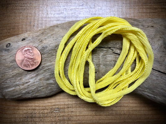 Side-Stitched Silk Ribbon - Buttercup Yellow