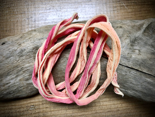 Side-Stitched Silk Ribbon - Sherbet Ombre