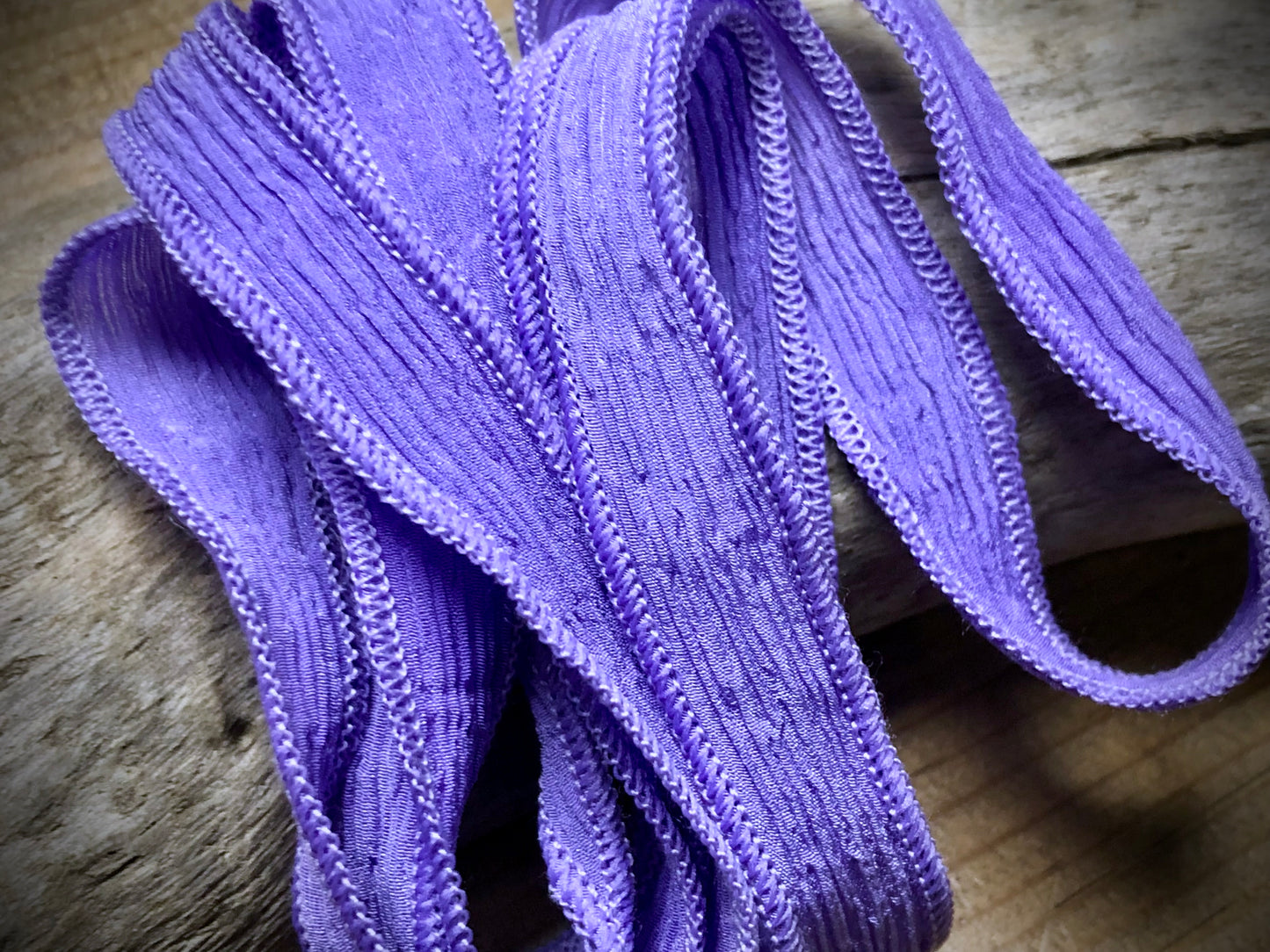 Side-Stitched Silk Ribbon - Amethyst