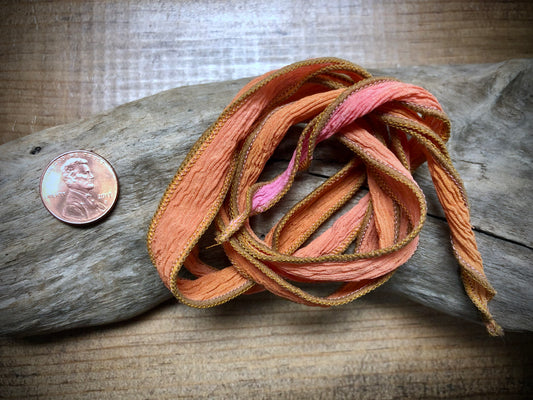 Side-Stitched Silk Ribbon - Sunset Ombre