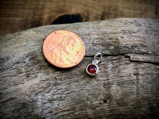 Silver Swarovski Crystal Birthstone Charm - January