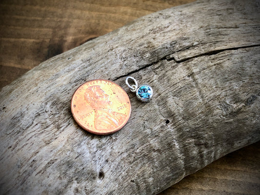 Silver Swarovski Crystal Birthstone Charm - March