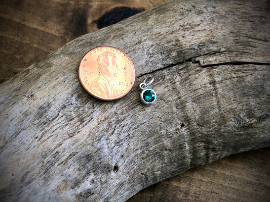 Silver Swarovski Crystal Birthstone Charm - May