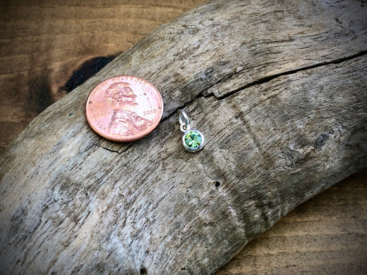 Silver Swarovski Crystal Birthstone Charm - August