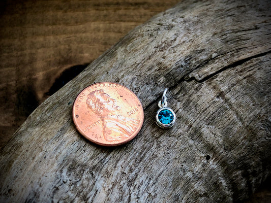 Silver Swarovski Crystal Birthstone Charm - December