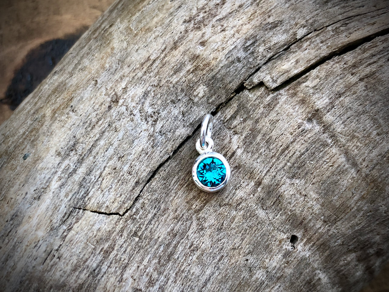 Silver Swarovski Crystal Birthstone Charm - December