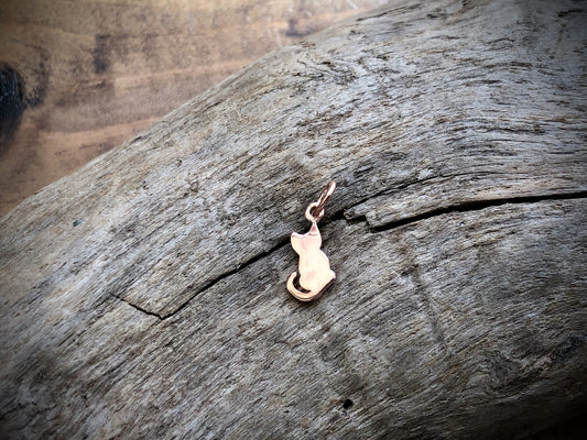 18K Rose Gold Plated Tiny Cat Charm